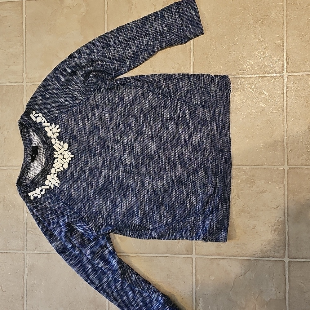 💙W5 Navy and White Knit with Embellishments